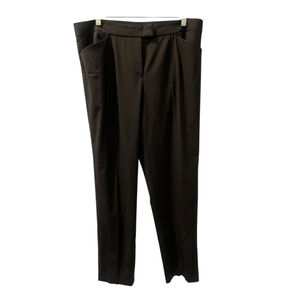 Lafayette 148 Irving Black Virgin Wool Work Trousers Size 12 Business Wear Pants